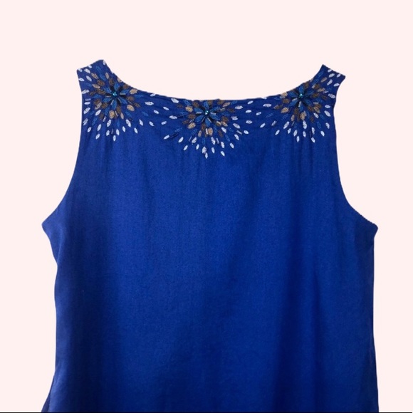 Gap Kids Blue Cotton Embroidered Dress Size 10L - Picture 7 of 12